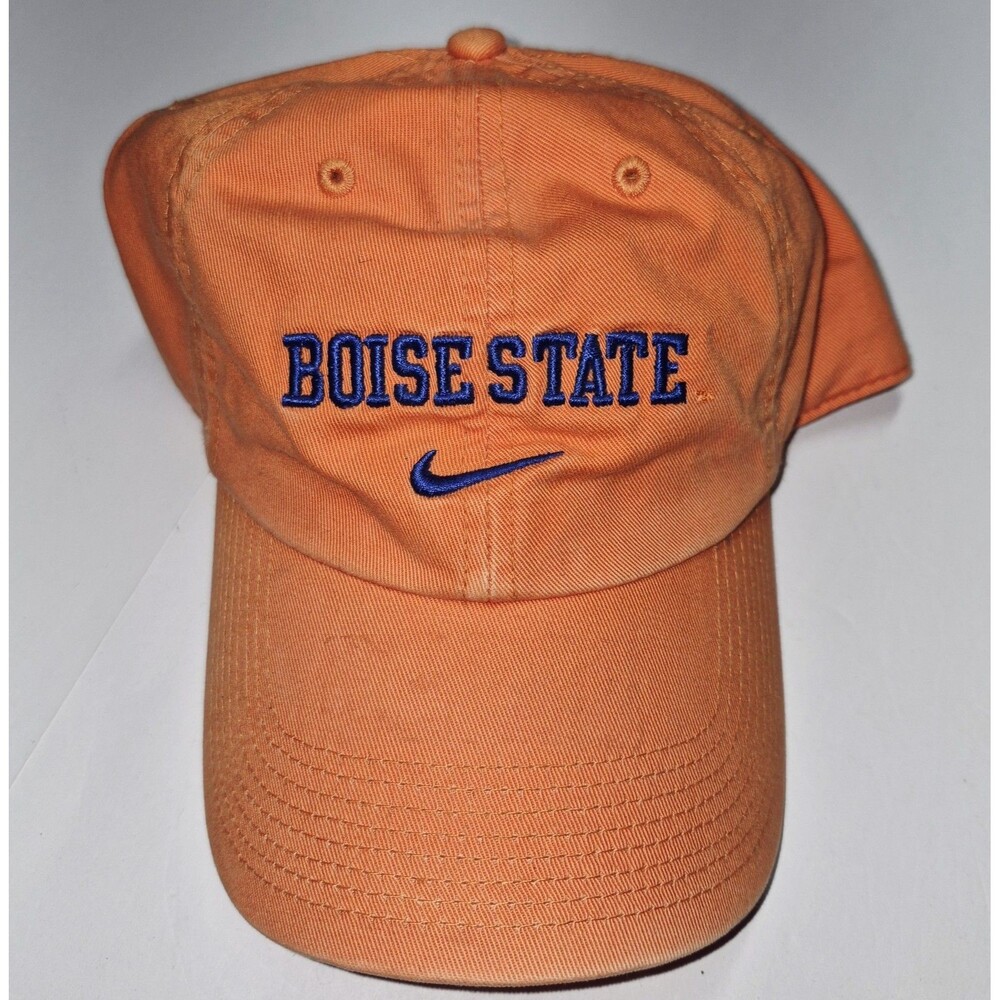 Nike Team Boise State Broncos Hat Cap Orange Strapback Y2K Dad Hat 90s EUC